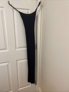 Sleek Black Slip Jumpsuit